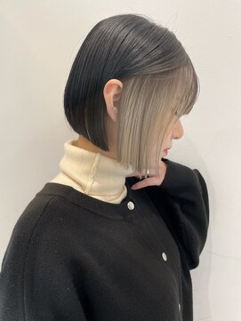 トルネード(TORNADO) 切りっぱなしボブ インナーカラー イヤリングカラー  t1117