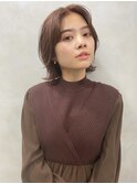 【トレンド】マロンベージュカラー センター分けレイヤーボブ