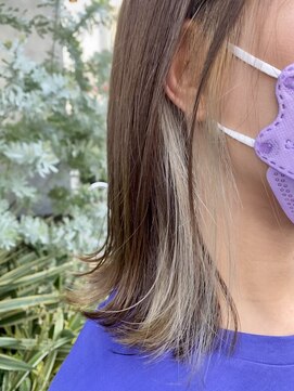 ヘアメイク マージ(hair make merge) 《東住吉区/デザインカラー》インナーカラーシルバー