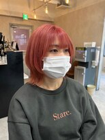 アジールヘア 東上野店(agir hair) 10代20代30代大人透明感ピンクオレンジレイヤーボブ【上野】