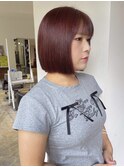 ピンクカラー 大人ボブ 担当渡辺聖