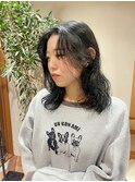 大人可愛いゆるふわ×モスグリーン レイヤーパーマ10代20代30代
