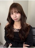 ★スモーキーブラウンウォームベージュ顔周りカット透明感カラー