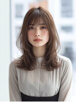 ダル 渋谷/表参道(DAL.)&nbsp;ミディアムレイヤー/グレージュ／顔周りカット/触覚／レイヤー