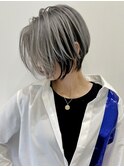外国人風ショート 3Dバレイヤージュ グレー t623