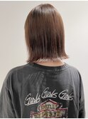毛利/トーンアップ透明感ショコラベージュ外ハネ切りっぱなし