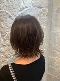 チョコレートカラー/ダークグレージュ/くびれボブ