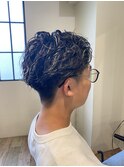 シルバーメッシュの波巻きメンズパーマ【池袋】