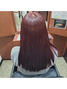 キュア 津田沼店(cure) ブリーチ無しレッド　ダブルカラー