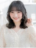 大人かわいい暗髪ミディアムレイヤーウルフa越谷20代30代40代