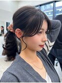 こめかみ透けない小顔顔周りおくれ毛カット