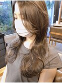 ボブ/前髪/こなれミディ/オリーブベージュ/ウェーブパーマ/韓国