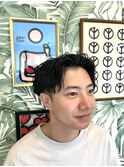 大人センターパートパーマ