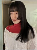 【徳岡】ロング 顔周りカット 姫カット  黒髪ロング