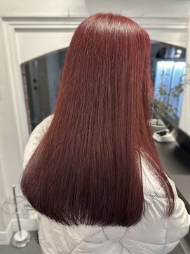 ラレイ ハラジュク(Lalei harajuku) 【白石】ブリーチなしダブルカラー赤髪暖色原宿10代20代