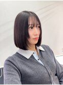 ミディアムヘア暗めカラーデザインカラーフェイスフレーミング