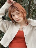 花田/ボブレイヤーブリーチオレンジ下北沢韓国ハッシュカット