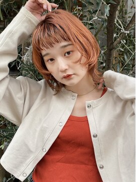 ラミエバイメルト 下北沢(lamie by melt) 花田/ボブレイヤーブリーチオレンジ下北沢韓国ハッシュカット