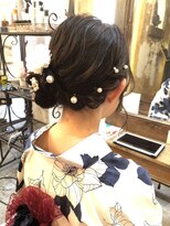 オートゥール(hair room Auteur)&nbsp;浴衣ヘア大人上品サイド編み込みアレンジ