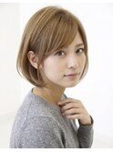 30代40代大人可愛いワンカールボブ　大人ミディアム