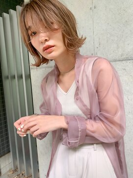 ヌード(nude) 【nude仲井】ハイライト/アッシュグレージュ/切りっぱなしボブ