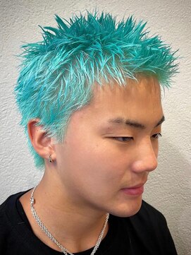 ビンゴ(BINGO) ba529ニュアンスカラーモテ髪束感サファイアブルーアップバンク