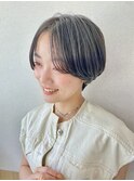 黒髪ハンサムショート10代/20代/ショートボブ/ハイライト