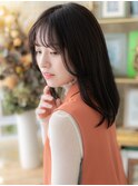 黒髪シースルーバング前下がりエアストレートa浦和20代30代40代