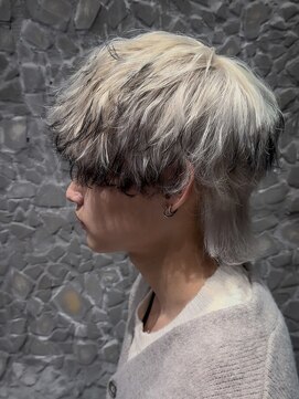 メンズサロン ガウディ 高槻店(men's salon Gaudi) エンドカラー×メンズウルフカット×スパイラルパーマ仕上げ