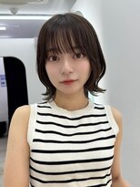 サンド 池袋 2nd(sand) 顔周りレイヤーカット小顔ボブルフ/黒髪地毛風カラー/池袋