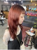 【札幌円山】ワンカラー/コーラルピンク/ロングヘア