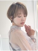 黒髪ボブルフネビージュ小顔ワンレンスペインカール