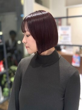 バサ 江古田店(BASSA) 【Inumaru】あごボブ×ワインレッドカラー◎12/10