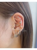 【MOE】トレンド♪チタン粒耳ジュエリー
