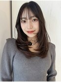 ロングレイヤー/ワンカールレイヤー/顔まわりカット/韓国ヘア
