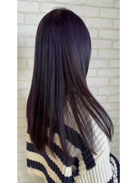 ビス ヘア アンド ビューティー 西新井店(Vis Hair＆Beauty) 10代20代ロングレイヤーストレートダークラベンダー