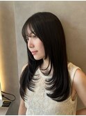 美髪レイヤーカット/顔まわりレイヤー/くびれミディアムレイヤー