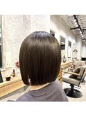 暗めカラーデザインカラー ミディアムヘアグランマッシュ