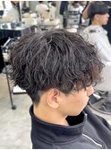 熊本メンズカット 波巻きシャドウパーマ 刈り上げマッシュ