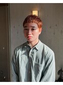 ブリーチ1回で叶う◎オレンジカラー×メンズスタイル