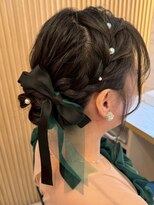 ヘアアレンジメント ボガスティーズ 溝の口店(Hair arrangement Vogusty's)&nbsp;編み込みアップ/アップヘア/ブライダルゲスト/結婚式/発表会