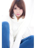 アンジュ ヘアー(Ange hair)&nbsp;アンジュヘアー　大人かわいい　流し前髪のふわミディ