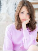 センターパートかわいいガ-リ‐小顔カールa