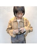 シンプルショート×前髪パッツン