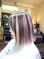 サムブリッジ(SOMEBRIDGE)&nbsp;ホワイトピンクインナーカラー　× 切りっぱなし　（SOMEBRIDGE