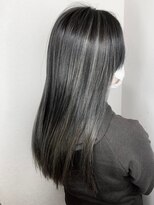 モルニ(MORNI)&nbsp;アッシュグレー_マロンベージュ Aラインボブ かきあげ