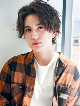 メンズサロン ガウディ 三宮店(men's salon Gaudi) センターパート×ウルフ