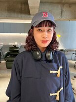 リール(rire)&nbsp;デザインカラーレイヤーカットウェットヘア夏オリーブベージュ