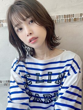 シルクレイ 新宿店(Silk-lei) 好印象外ハネひし形 切りっぱなしボブ 20代30代40代