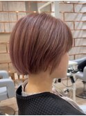 ショートボブレイヤーカットミディアムウルフくびれ透明感カラー
